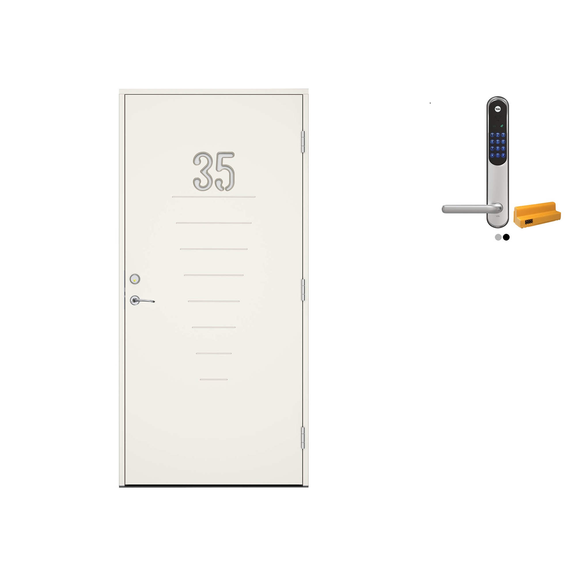 Ytterdør Swedoor Advance-Line Statement Trace med Yale Doorman Classic Home